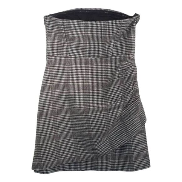 ‼️SOLD‼️HOUSE OF HARLOW NWT Gray Strapless Wool Blend Houndstooth Mini Dress - Picture 6 of 16